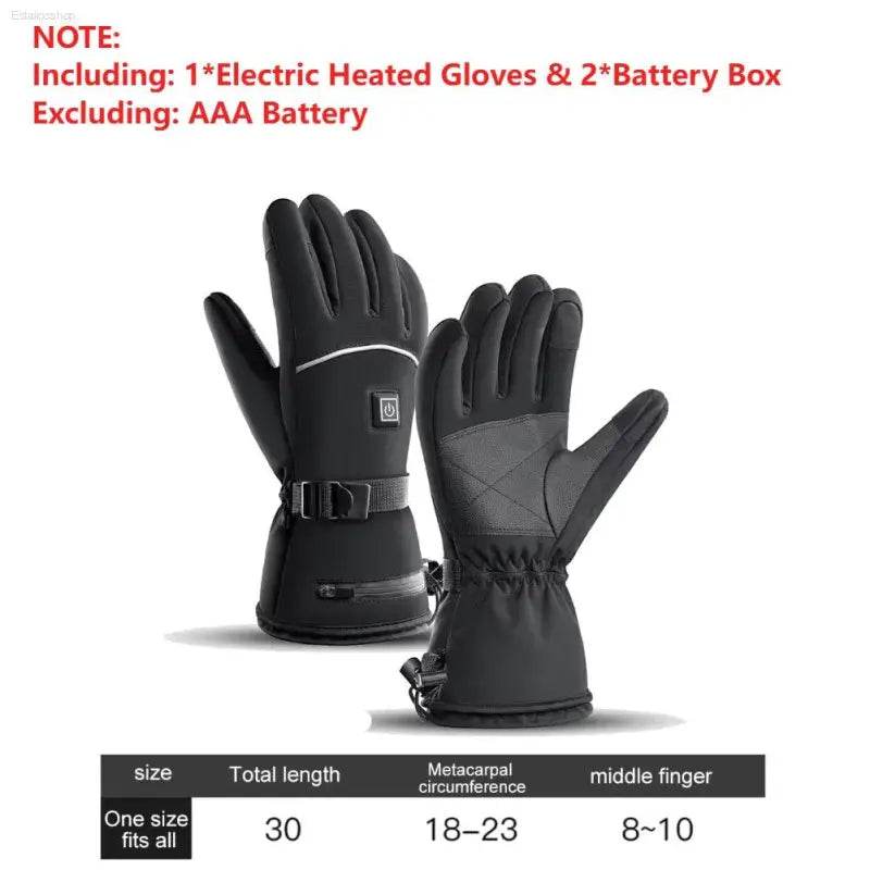 DC Rechargeable Electric Heated Hand Warmer 3 Heat Levels Heated Gloves Heated Motorcycle Gloves Touch Screen Winter Ski Gloves - Estalios