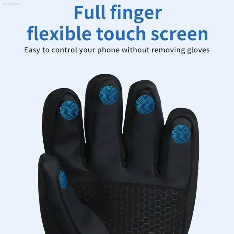 DC Rechargeable Electric Heated Hand Warmer 3 Heat Levels Heated Gloves Heated Motorcycle Gloves Touch Screen Winter Ski Gloves - Estalios