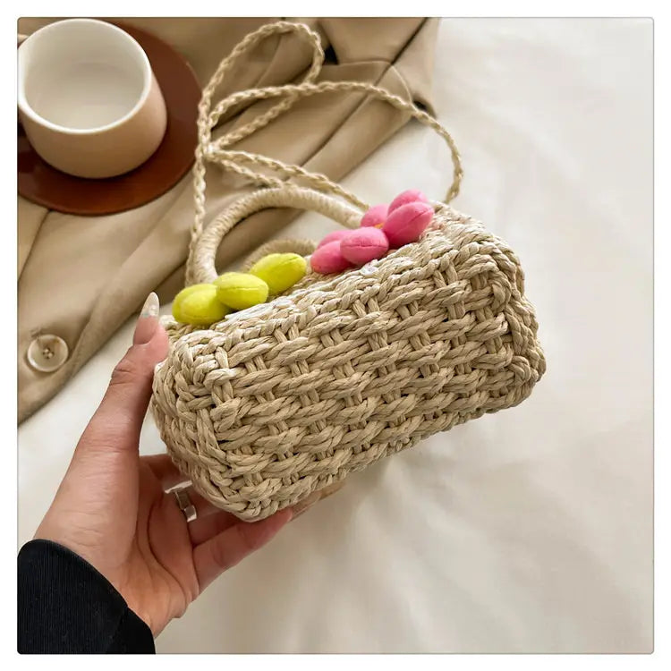 Summer Woven Bag Versatile Handheld Crossbody Hollow Beach Bag