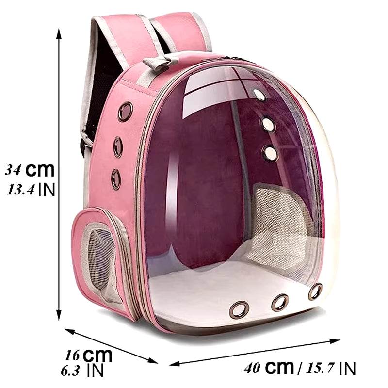 Breathable Cat Pet Carrier Backpack with Transparent Capsule - Estalios