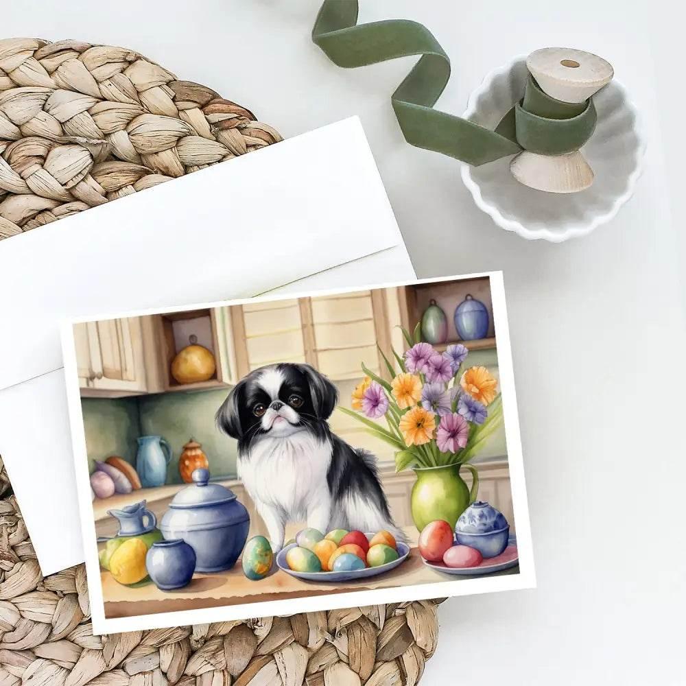 Decorating Easter Japanese Chin Greeting Cards Pack of 8 - Estalios