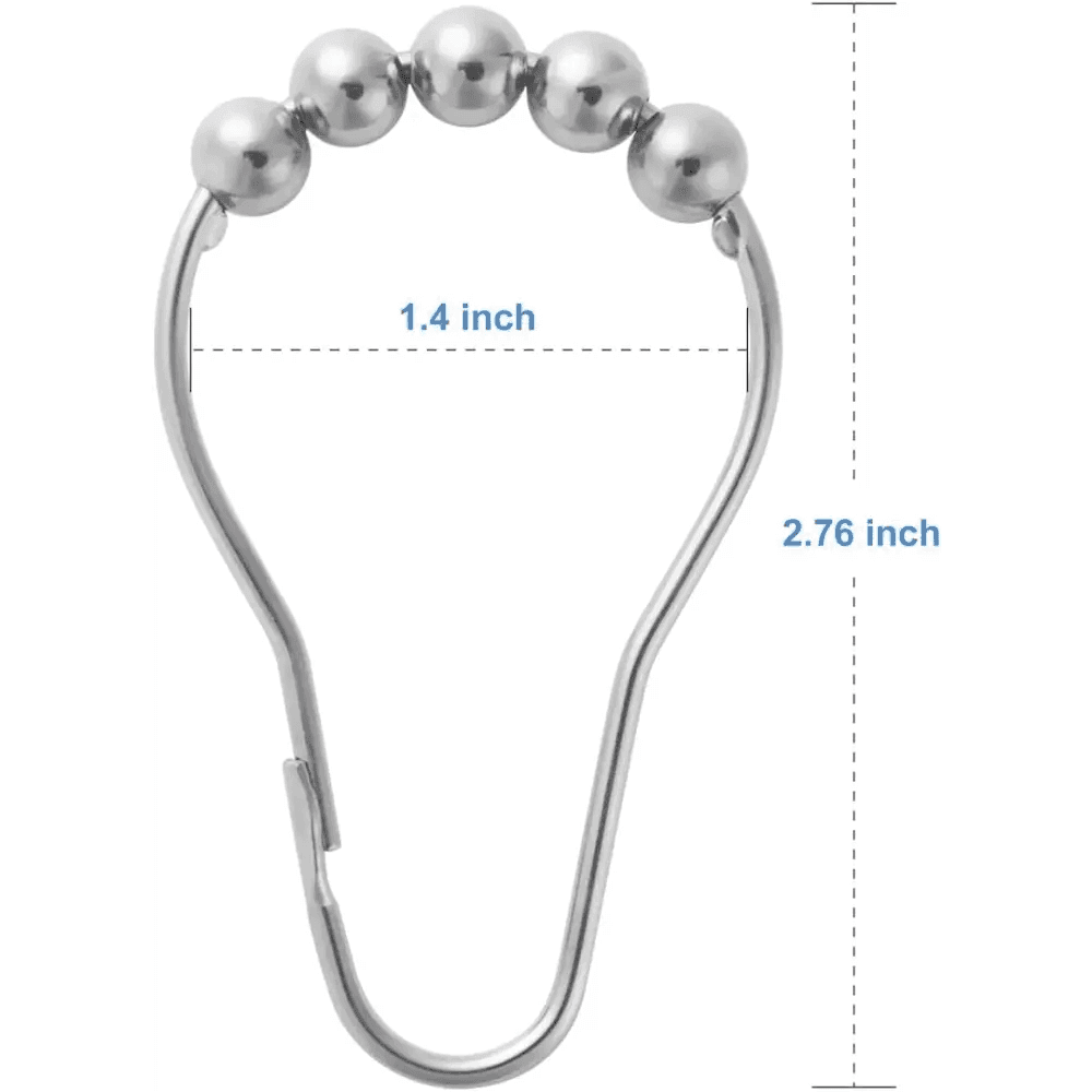 Decorative Rust Proof Stainless Steel Shower Curtain Hooks Set - Estalios