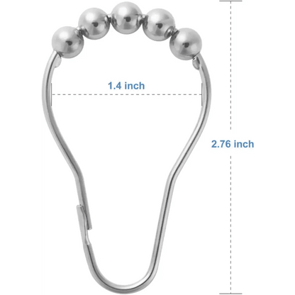 Decorative Rust Proof Stainless Steel Shower Curtain Hooks Set - Estalios