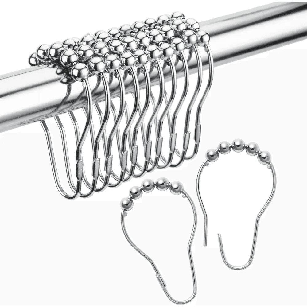 Decorative Rust Proof Stainless Steel Shower Curtain Hooks Set - Estalios