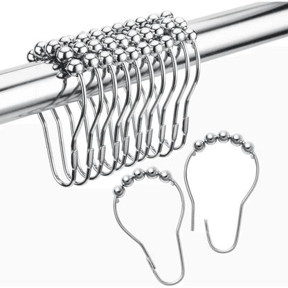 Decorative Rust Proof Stainless Steel Shower Curtain Hooks Set - Estalios