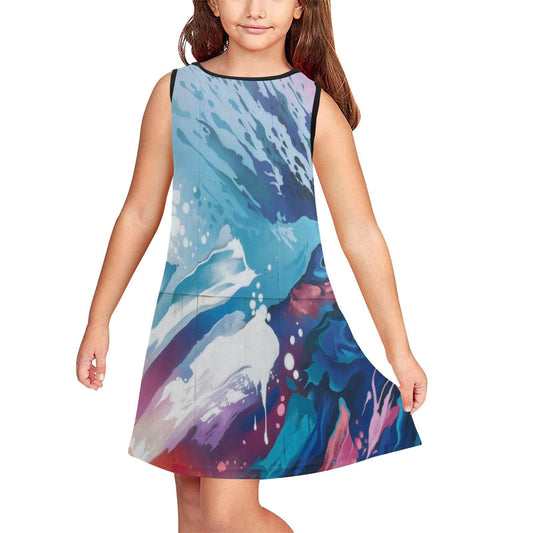 Girls' Sleeveless Dress (D58) for Casual or Party Wear - Estalios