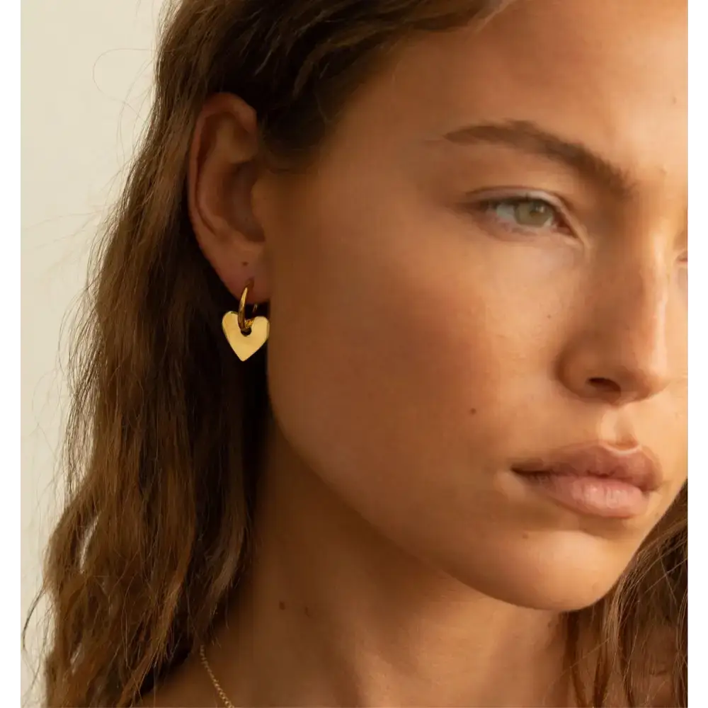 Gold Dee Heart Earring showcasing a stylish love heart design perfect for any outfit