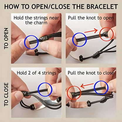 Bracelet opening and closing guide for Design Your Own Rose Gold Grandma Heart Bracelet