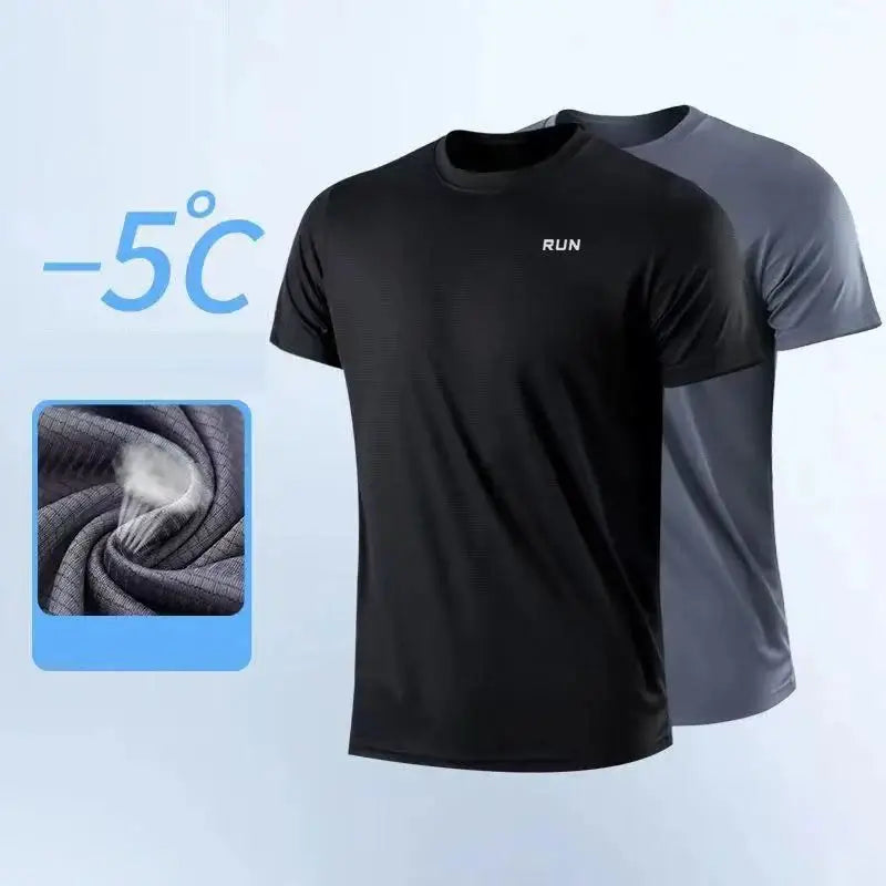 Two athletic t-shirts from Diamond DryFit Duo, perfect for quick dry short sleeve gym workouts