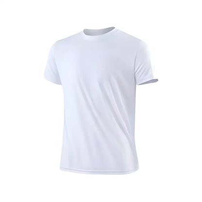 White crew neck t-shirt from Diamond DryFit Duo, perfect for quick dry short workouts