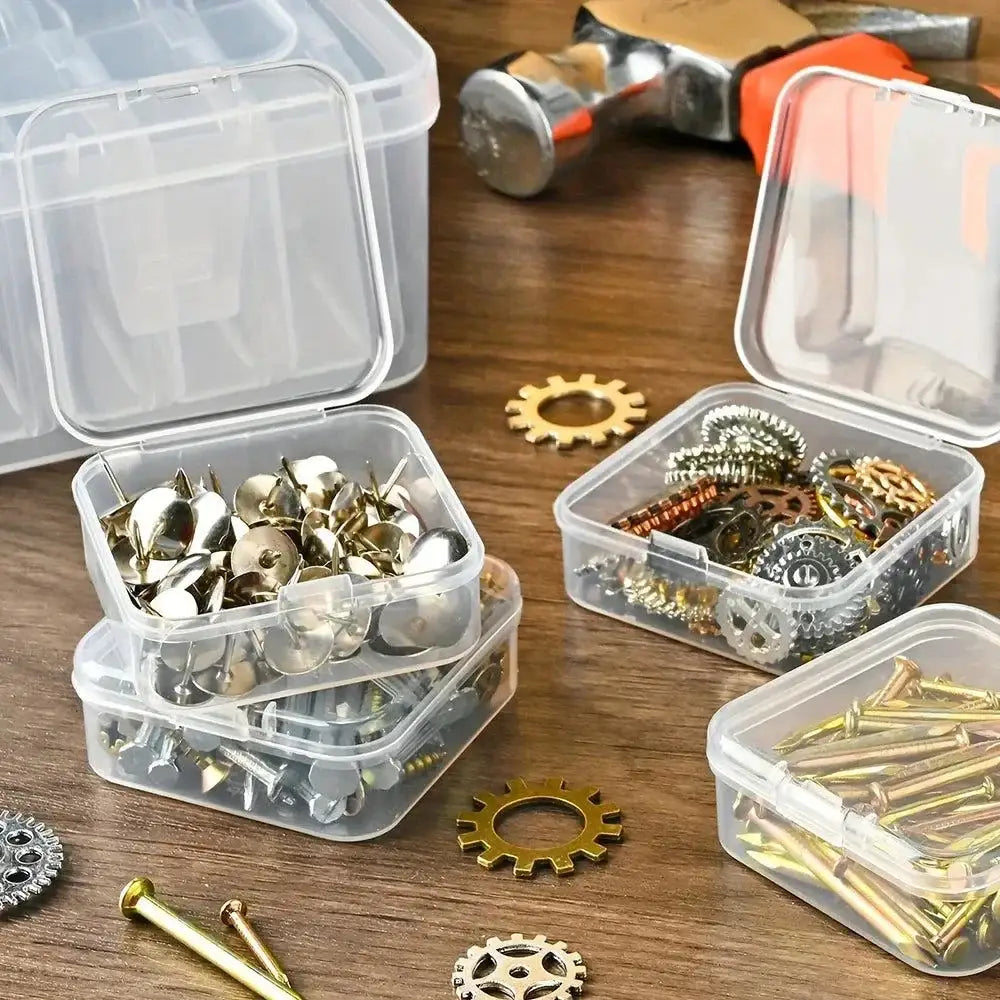 Clear plastic storage containers in a Diamond Painting Embroidery Storage Box for DIY projects