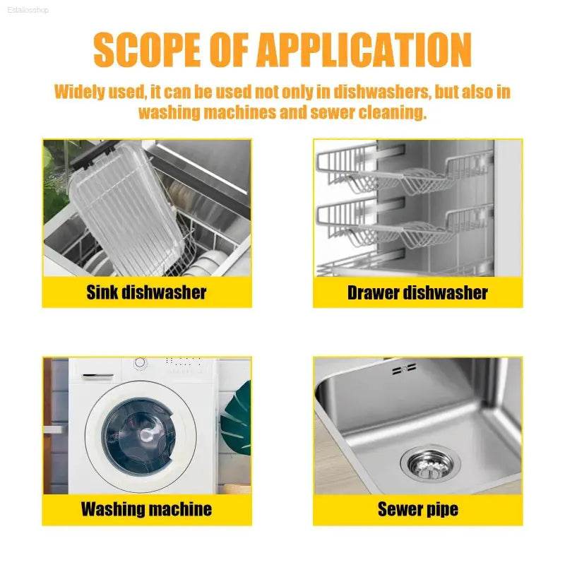 Dishwasher Clean Effervescent Tablets For Heavy Oil Stain - Estalios