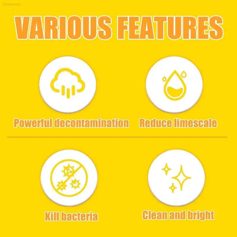 Dishwasher Clean Effervescent Tablets For Heavy Oil Stain - Estalios