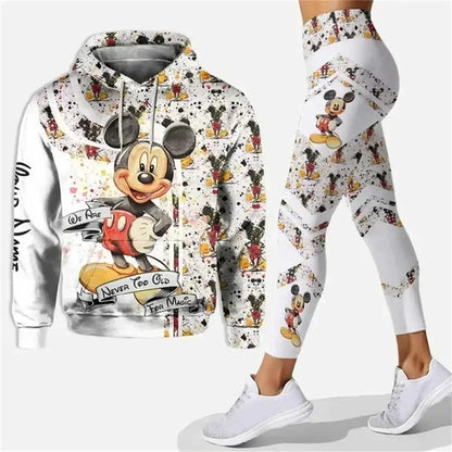 Mickey Mouse themed hoodie and leggings set for women, perfect for Disney fans