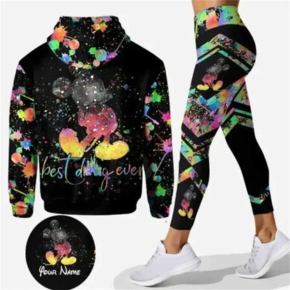 Mickey Minnie Hoodies and leggings set for women in trendy Disney fashion style