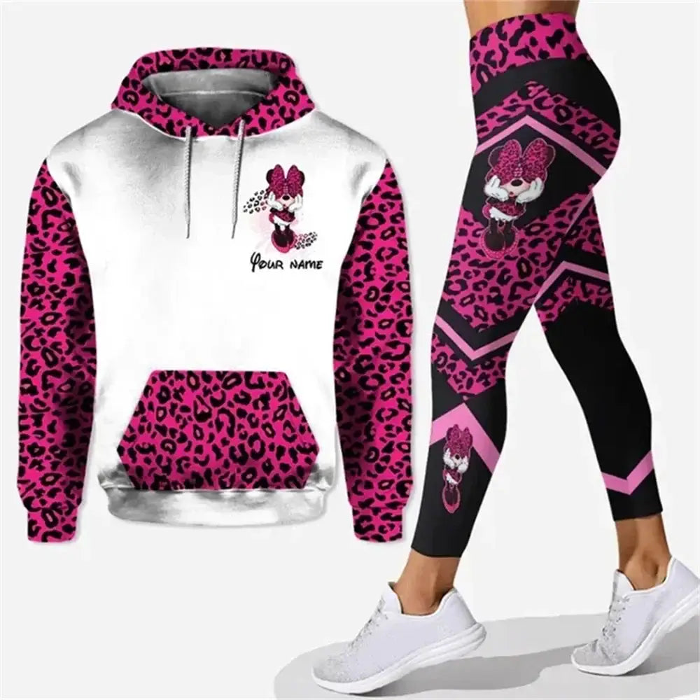 Matching Mickey Minnie Hoodies and leggings set for stylish women in Disney fashion