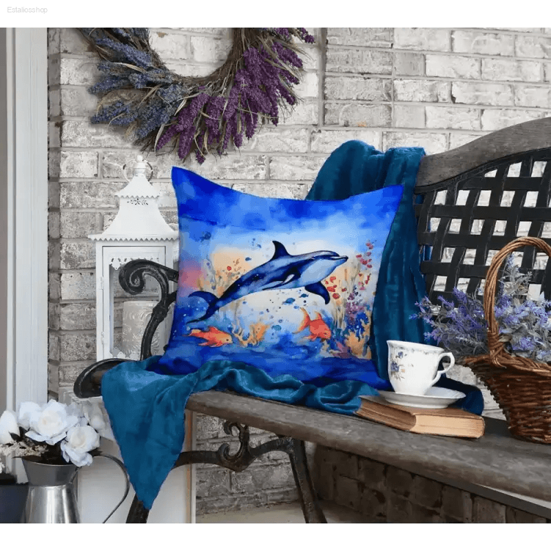 Dive Into Patio Paradise with Dolphin Wicker Patio Furniture! Escape to your Personal Oasis with our Wicker Patio Furniture Set, Complete with Charming Dolphin-themed Pillows - Estalios
