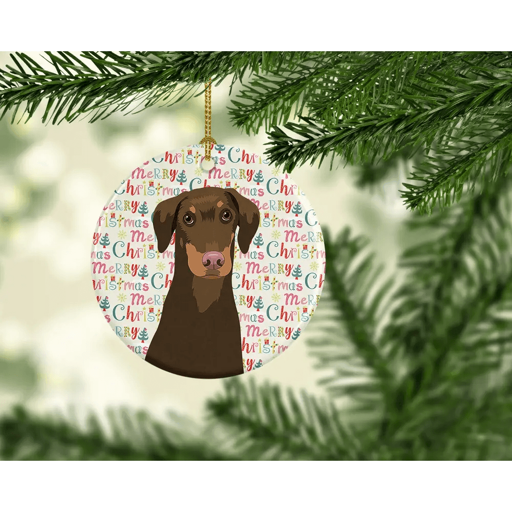 Doberman Pinscher Christmas Ornament for Personalized Holiday Decor.