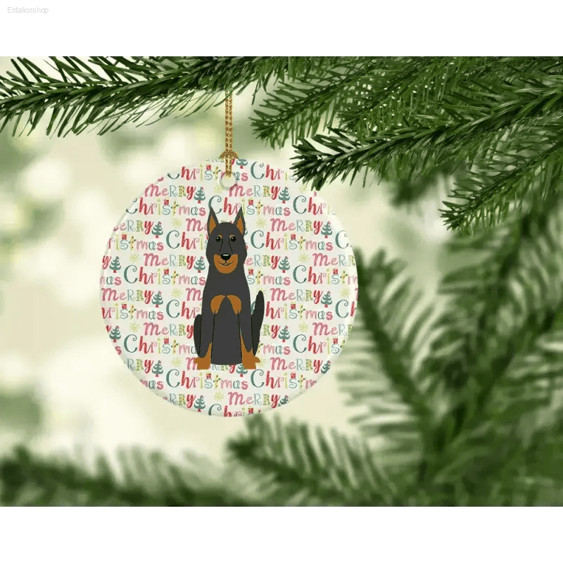 Dog-gone Delightful Christmas Ornament! Deck the Halls with Personalized Charm! this Round Christmas Ornament with a Dog is the Perfect Way to Celebrate - Estalios