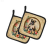 Doggy Floral Hot Pads Double the Fun! **product Description:** Spice Up your Kitchen with these Adorable Square Pot Holders Featuring a Charming Floral Dog Design! - Estalios