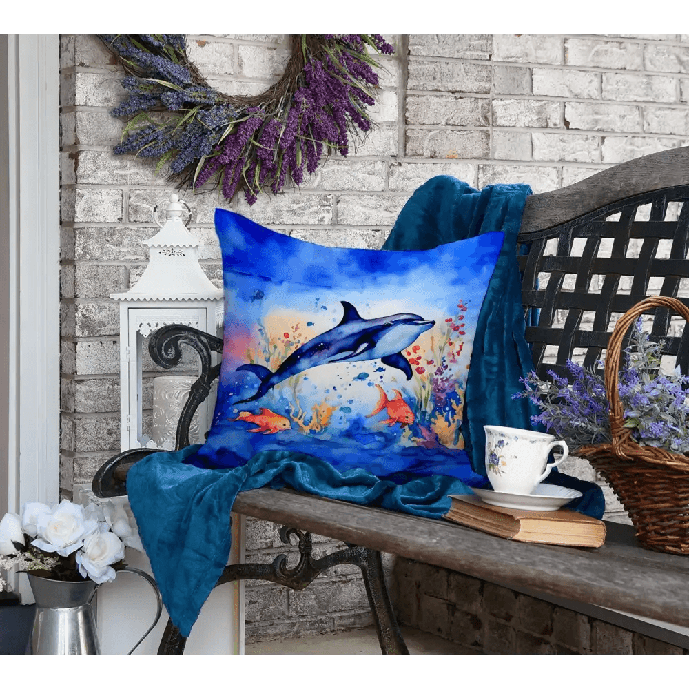 Dive Into Dolphin Dreams: Wicker Patio Paradise! Unleash ultimate relaxation with our Wicker Patio Furniture Set, complete with charming Dolphin-themed pillows - Estalios