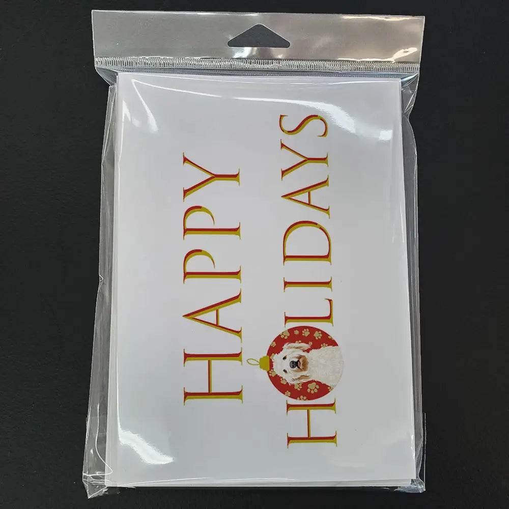 Doodle Cream Happy Holidays Cards Pack of 8 Blank Notes - Estalios