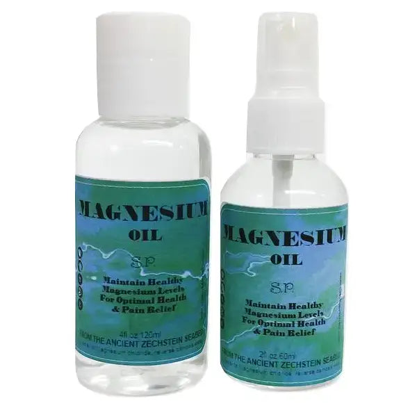 Two bottles of Double Dose Pure Magnesium Oil Spray with magnesium chloride inside