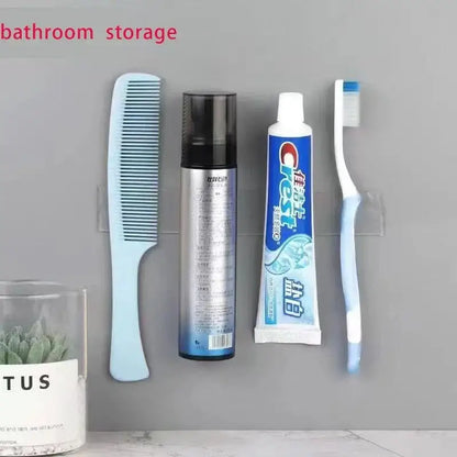 Bathroom storage accessories with Double-Sided Nano Tape for easy organization