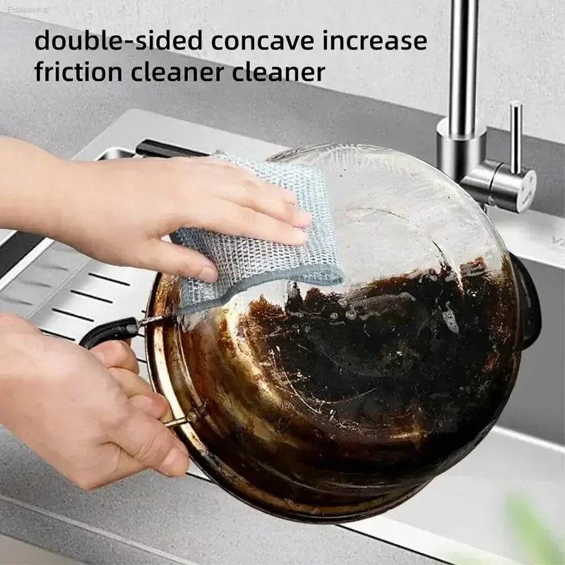 Double-Sided Metal Steel Wire Rags - Premium Dishcloths for Effortless Cleaning in Home and Kitchen - Estalios