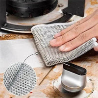 Double-Sided Metal Steel Wire Rags - Premium Dishcloths for Effortless Cleaning in Home and Kitchen - Estalios