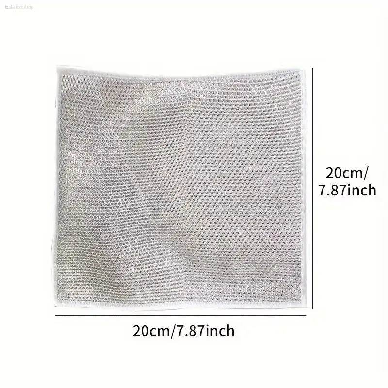 Double-Sided Metal Steel Wire Rags - Premium Dishcloths for Effortless Cleaning in Home and Kitchen - Estalios