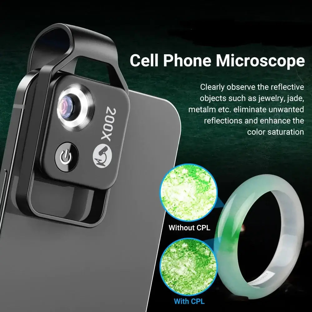 Dragon 200x Digital Smartphone Microscope attachment for 200x digital zoom and high-quality shots