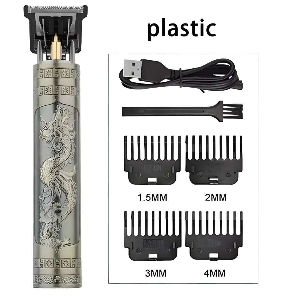 Dragon Engraved T9 Clipper Professional for Men with accessories, vintage T9 electric design