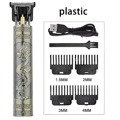 Dragon Engraved T9 Clipper Professional for Men with accessories, vintage T9 electric design