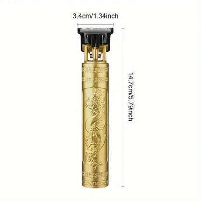 Gold Dragon-Engraved T9 Clipper Professional for men, a vintage T9 electric hair clipper