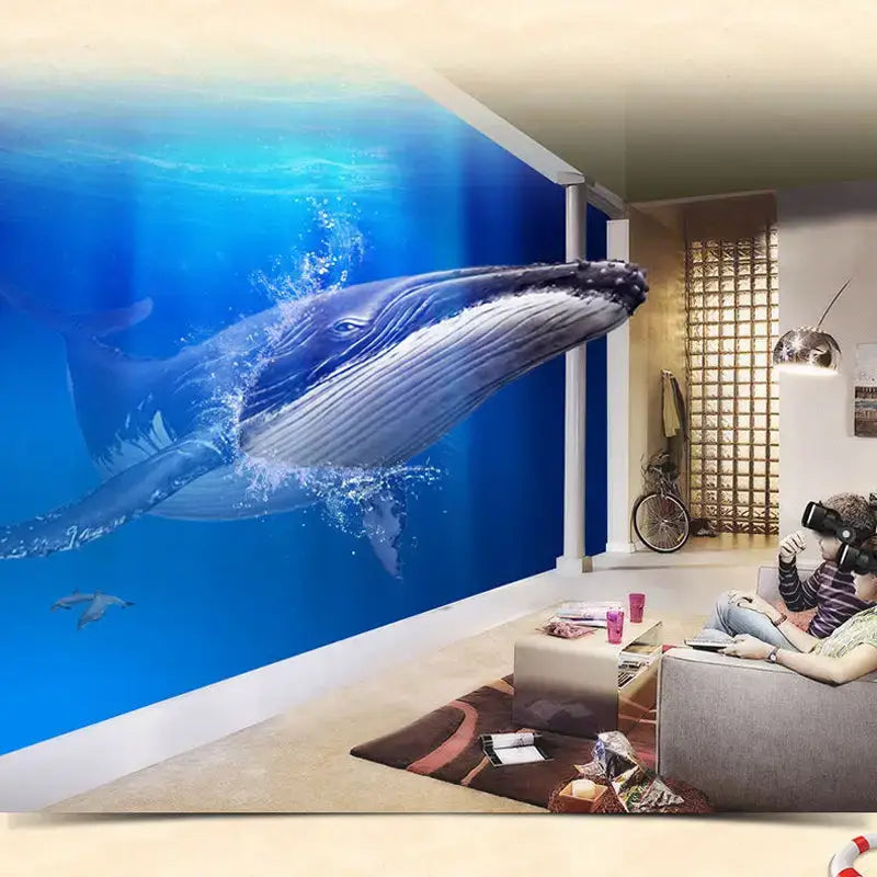 Immersive whale mural in Dragon Flash VR Whale Immersion for epic flash VR gaming