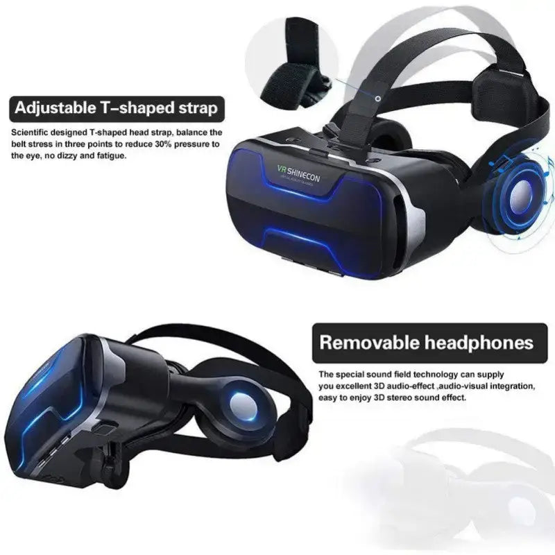 Black Dragon Flash VR Whale Immersion headset with adjustable strap and removable headphones