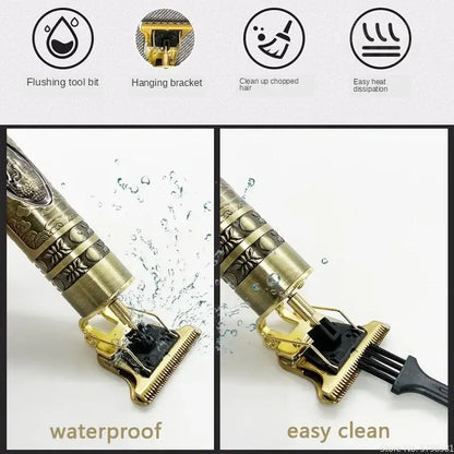 Waterproof and easy-to-clean Dragon Gold Hair Trimmer Clippers for beard shaving body