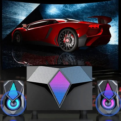 Dragon RGB Gaming Speakers with colorful LED lights for an epic gaming experience