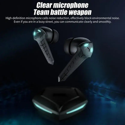 Black Dragon True Wireless Gaming Earbuds with charging case and noise cancellation stereo