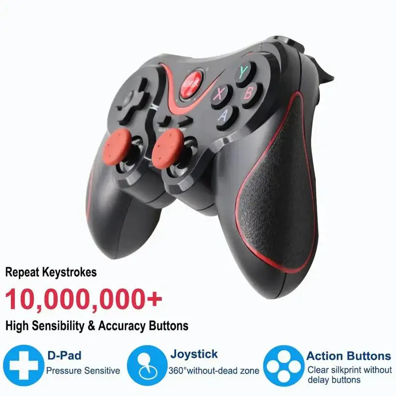 Black and red gaming controller for Dragon TX3 Wireless Bluetooth Mobile Gaming