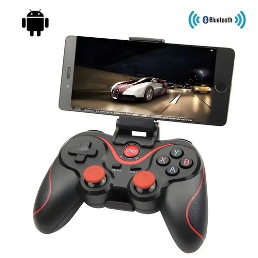 Android-compatible Bluetooth gamepad with mount for Dragon TX3 Wireless gaming