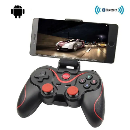 Black and red gamepad with phone for Dragon TX3 Wireless Bluetooth mobile gaming