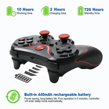 Black and red Dragon TX3 Wireless Bluetooth gamepad with long battery life for mobile gaming