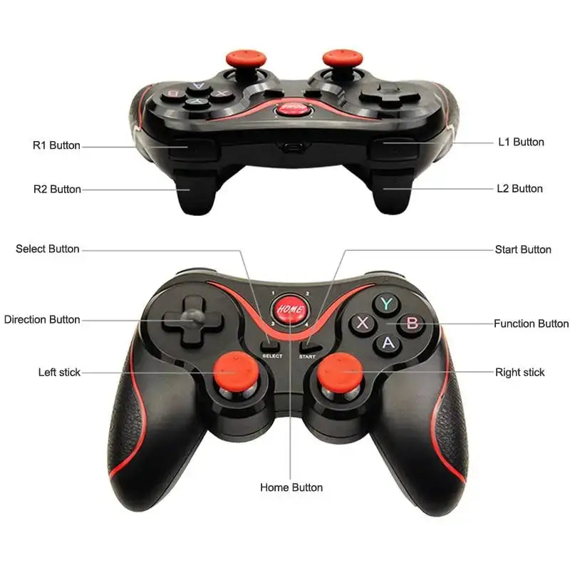 Black and red wireless gamepad for Dragon TX3 Wireless Bluetooth Mobile Gaming