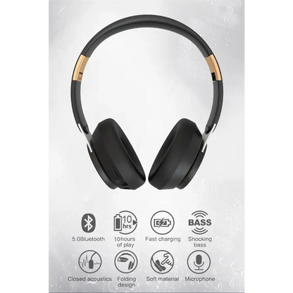 Black and gold Dragon Wireless Bluetooth headphones from Onetify Sold, ultra comfortable design