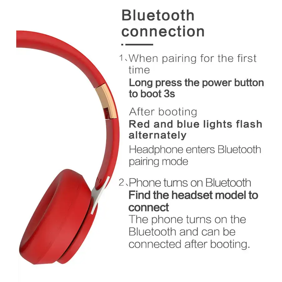 Red Dragon Wireless Bluetooth Headphones with pairing instructions, ultra comfortable design