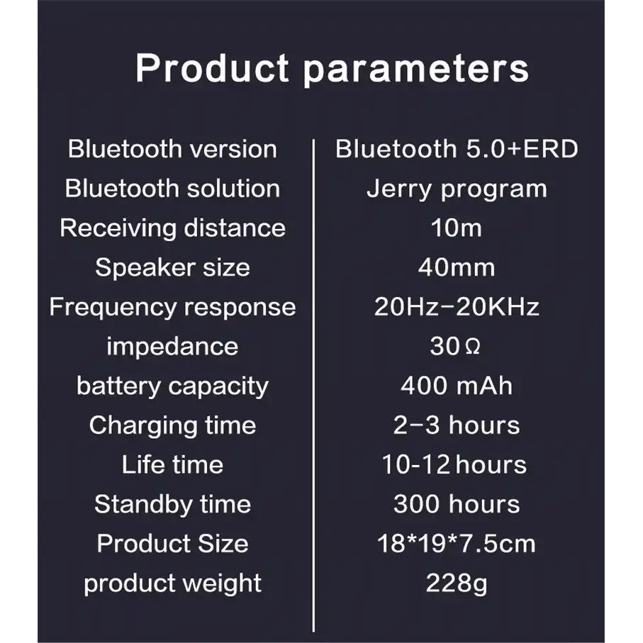 Product parameters for Dragon Wireless Bluetooth Headphones Onetify Sold ultra comfortable