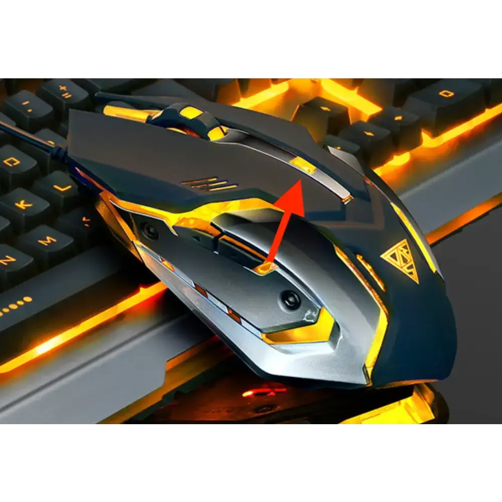 Gaming mouse with yellow accents from Dragons Tungsten Gold Ninja set