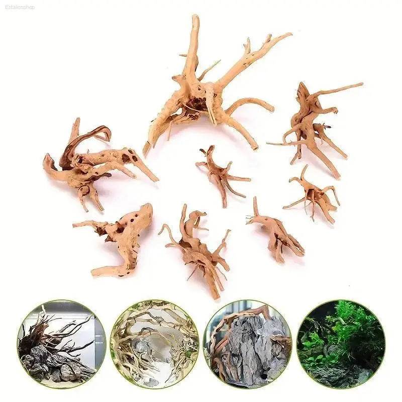 Driftwood Cuckoo Roots Cylinder Aquarium Ornament 7-25CM - Estalios